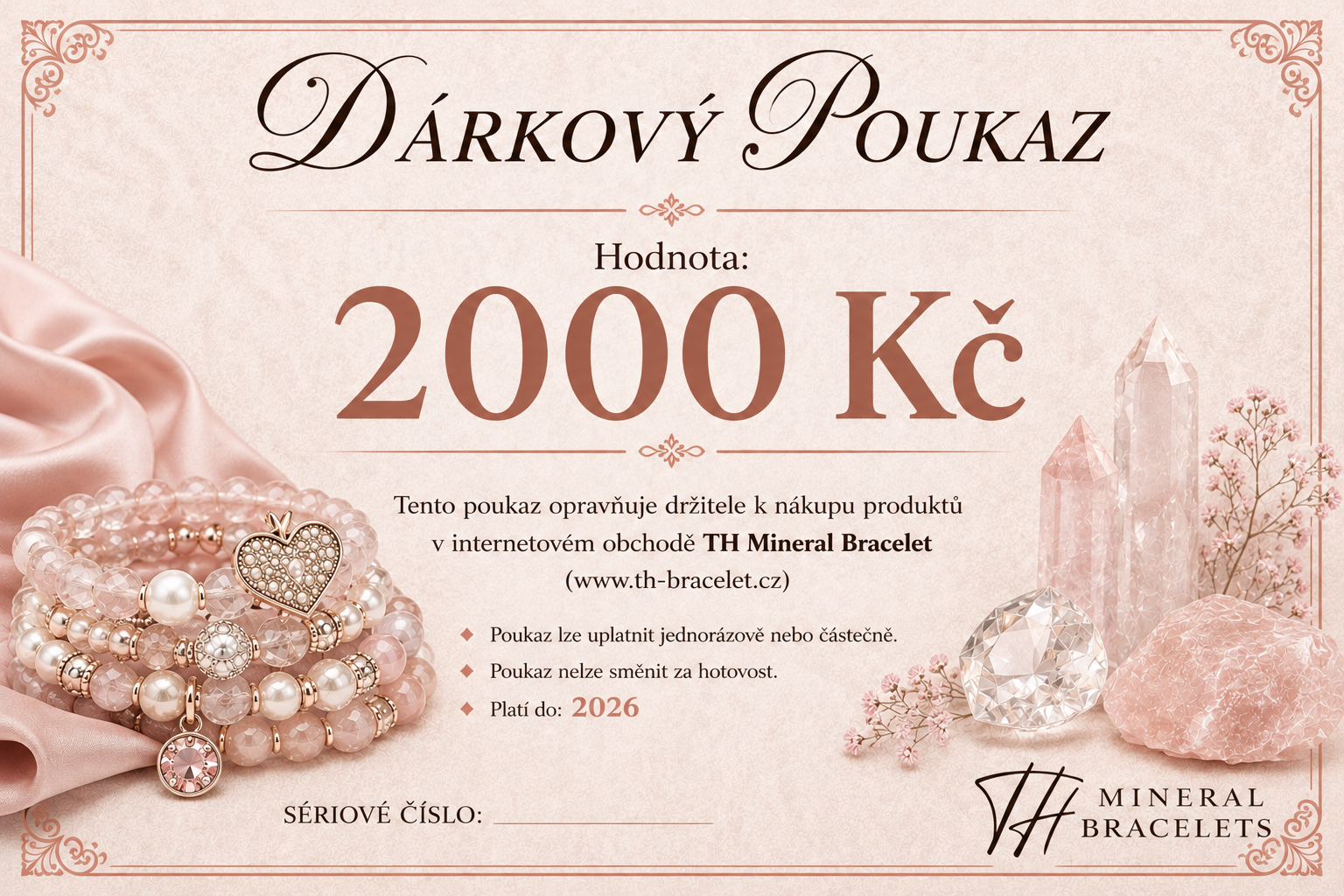 Dárkový poukaz TH Mineral Bracelet – 2000 Kč (pro ženy)