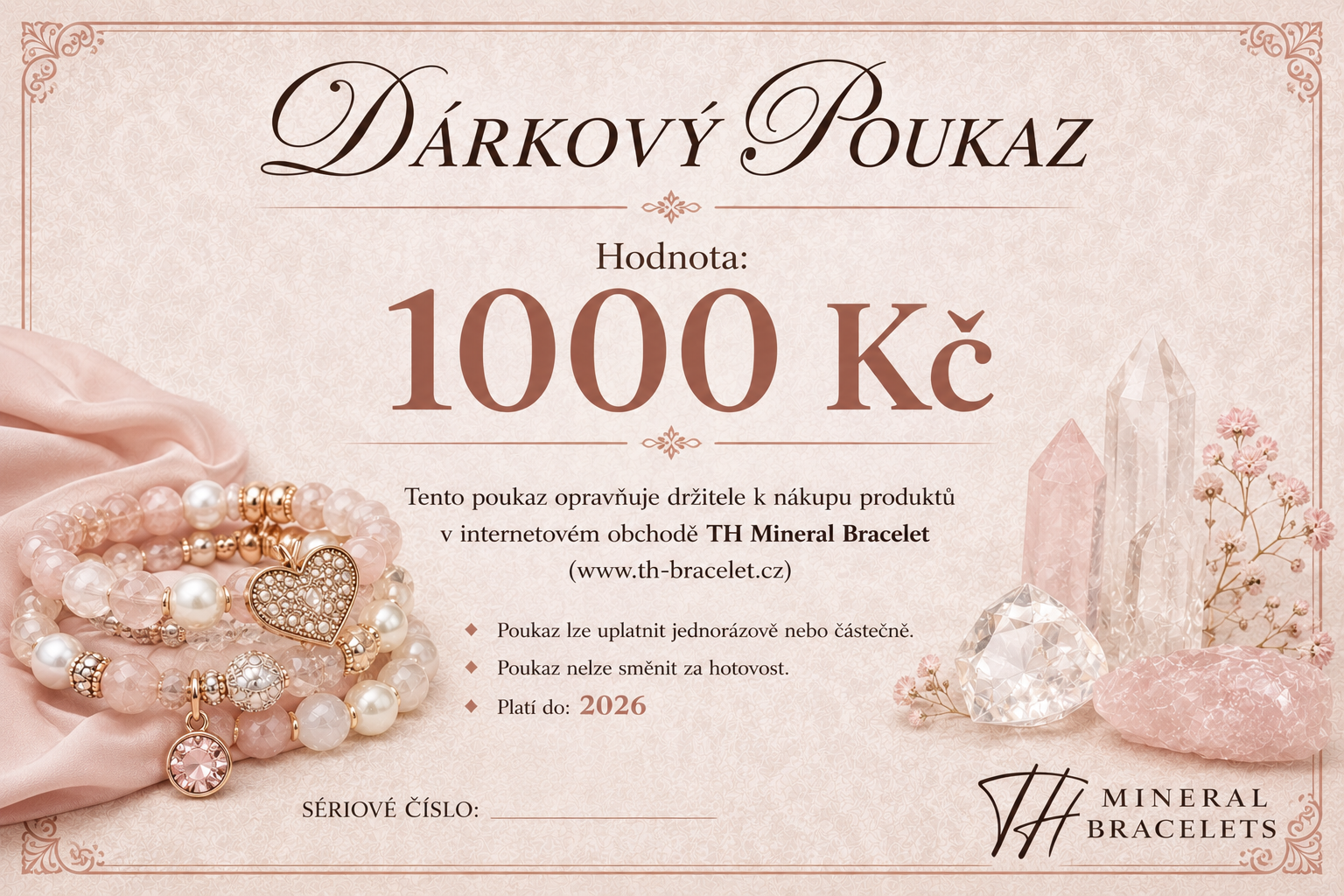 Dárkový poukaz TH Mineral Bracelet – 1000 Kč (pro ženy)
